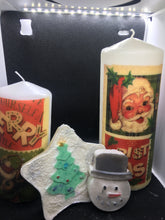 Load image into Gallery viewer, Set of decoupage candles and peppermint shea butter glycerin soap
